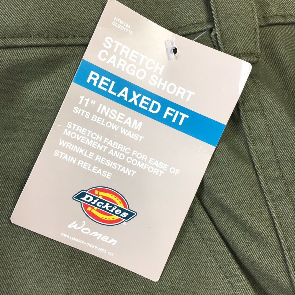 DICKIES  Stretch Relaxed Fit Khaki  Cargo Shorts Women's  Sz 24 NWT - Picture 7 of 14